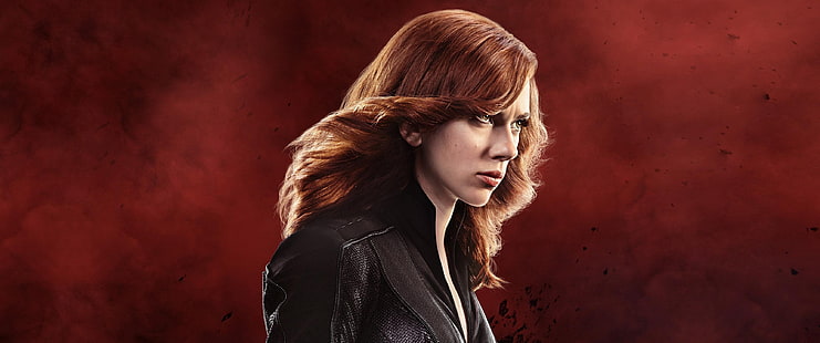 Scarlett Johansson, oyuncu, kırmızı arka plan, kızıl saçlı, Avengers, kadınlar, Kara Dul, HD masaüstü duvar kağıdı HD wallpaper