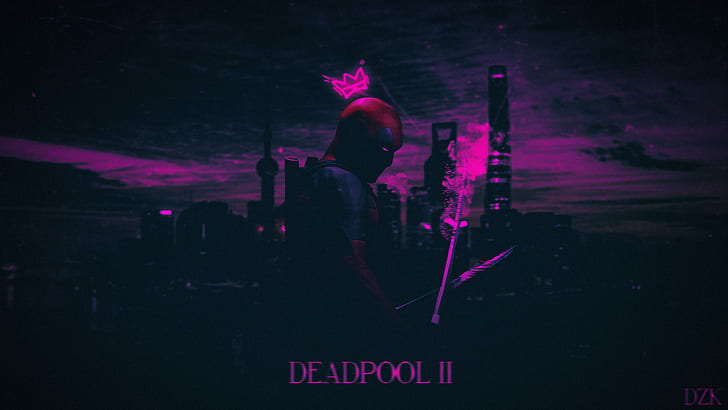 cityscape, Marvel Comics, Merc with a mouth, Deadpool, Photoshop, colorful, HD wallpaper