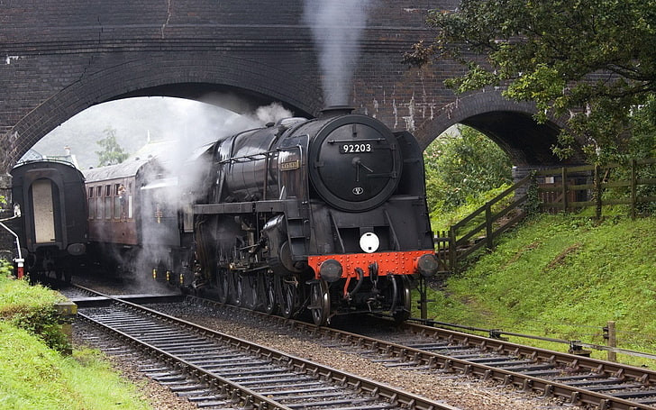 2 10 0, black, engine, locomotives, prince, railroad, steam, tracks, HD wallpaper