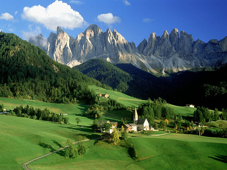 Val di Funes Dolomites 이탈리아, 이탈리아, 펀, 숙박료, HD 배경 화면