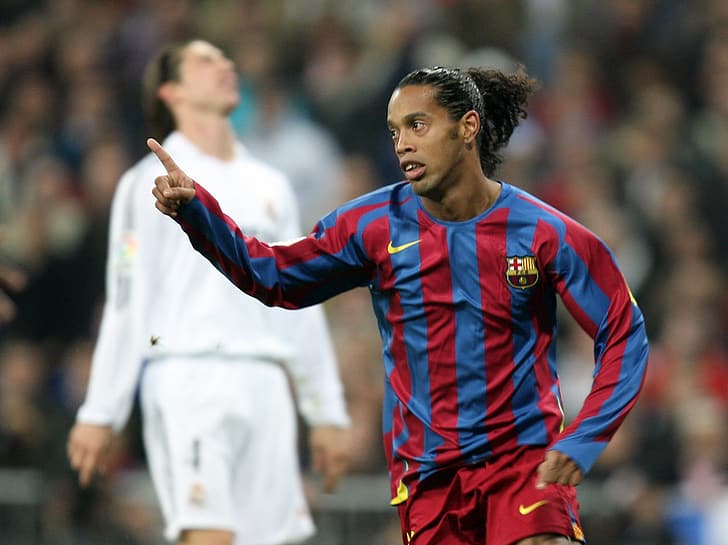 sepak bola, barca, Nike, nyata, Barcelona, ​​​​Leopard, Madrid, Ronaldinho, Clasico, Wallpaper HD