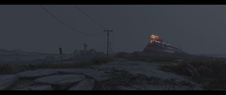 Fallout, Fallout 4, grafika z gier wideo, scena (Arknights), krajobraz, środowisko, dziewczyny z anime, Tapety HD