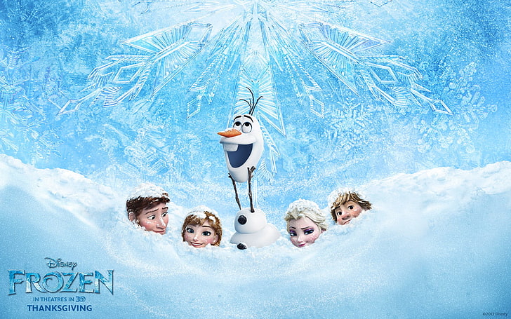 Carta da parati Disney Frozen, Frozen (film), film animati, film, Walt Disney, Disney, Sfondo HD
