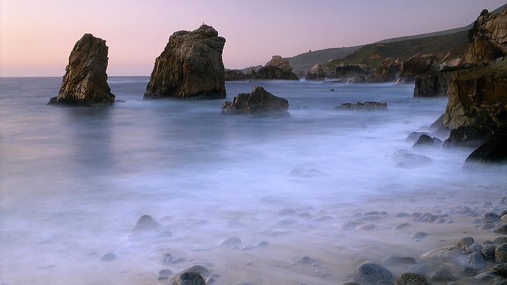 formasi batuan, alam, laut, bebatuan, pantai, lansekap, Wallpaper HD