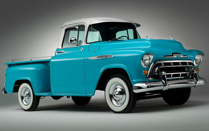 Chevrolet Pickup Truck, chevy, pickup, blue, truck, cars, HD wallpaper