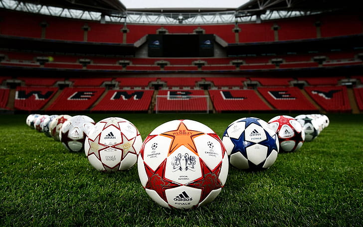 Ballons de la Ligue des Champions, Wembley, terrain, sport, Fond d'écran HD