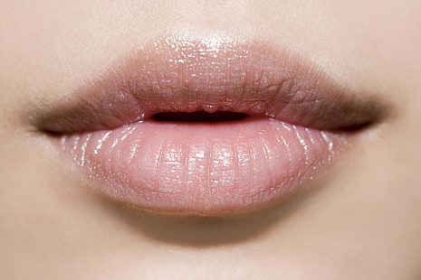 różowa szminka damska, dziewczyna, usta, szminka, zbliżenie, Tapety HD HD wallpaper