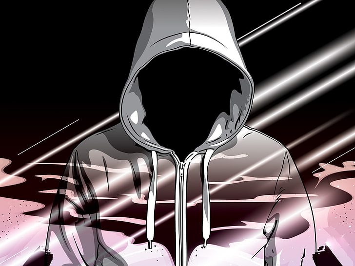 personnage anime portant papier peint à capuche, vecteur, capuche, Fond d'écran HD