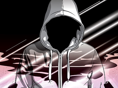 аниме герой, носещ качулка тапет, вектор, качулка, HD тапет HD wallpaper