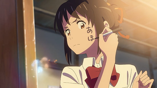 Makoto Shinkai, Kimi no Na Wa, anime girls, anime, HD wallpaper HD wallpaper