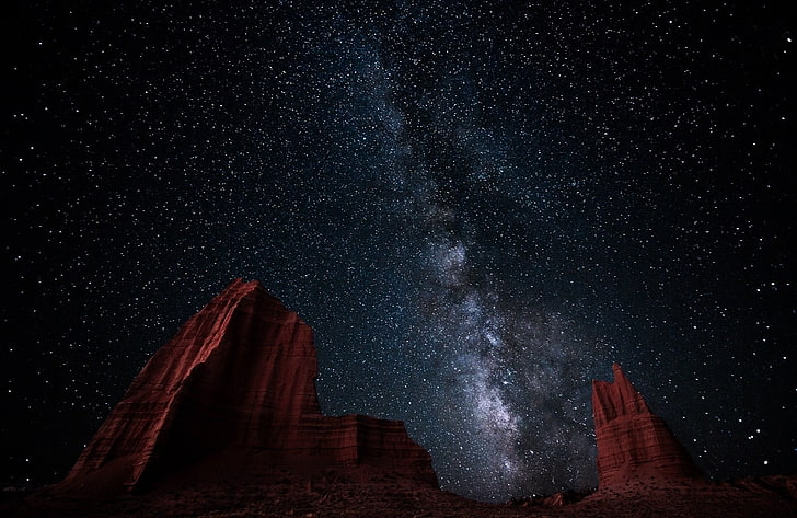 自然 写真 風景 天の川 星空 岩 ライト 銀河 長時間露光 ニューメキシコ Hdデスクトップの壁紙 Wallpaperbetter