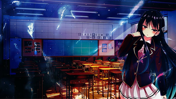 Anime, Klassenzimmer der Elite, Klassenzimmer, Suzune Horikita, HD-Hintergrundbild