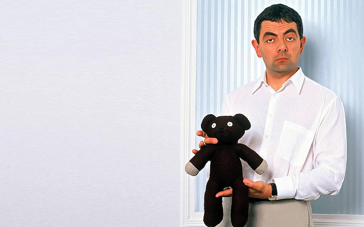Mr Bean Toy, funny, comedian, toy, bear, HD wallpaper