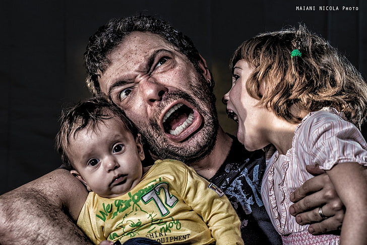 boy, children, dad, father, girl, kids, parenting, pout, scream, things, HD wallpaper