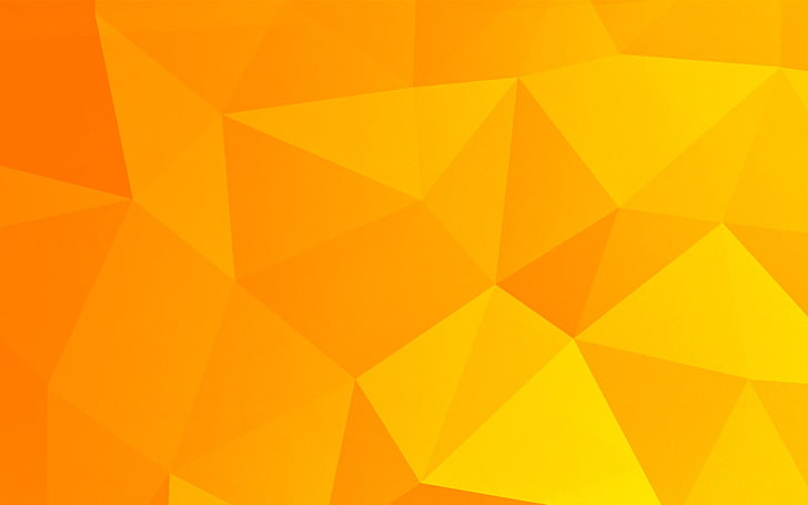 low poly, orange, digital art, shapes, lines, abstract, HD wallpaper