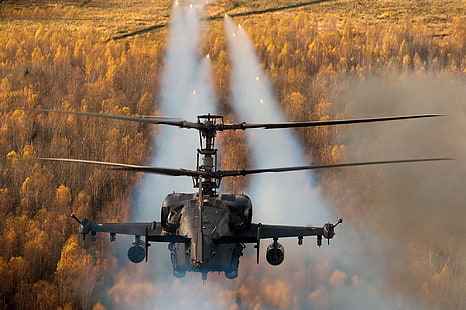 helikopter, ogień, rosyjski, Ka-52, szok, 