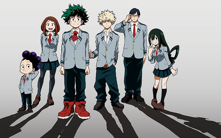 Anime, Mein Held Akademie, Izuku Midoriya, Katsuki Bakugou, Minoru Mineta, Ochaco Uraraka, Tenya Iida, Tsuyu Asui, HD-Hintergrundbild