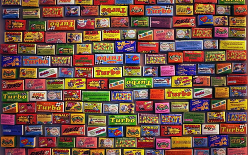 assorted-labeled box lot, chewing gum, allsorts, types, brands, HD wallpaper HD wallpaper