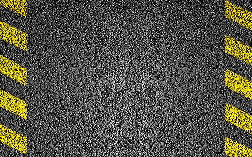 concreto cinza, estrada, asfalto, tira, cinza, fundo, marcação, textura, amarelo, HD papel de parede HD wallpaper