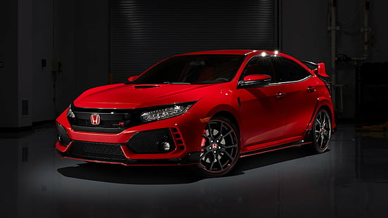 Honda, Honda Civic Type R, samochód, czerwony samochód, pojazd, Tapety HD HD wallpaper