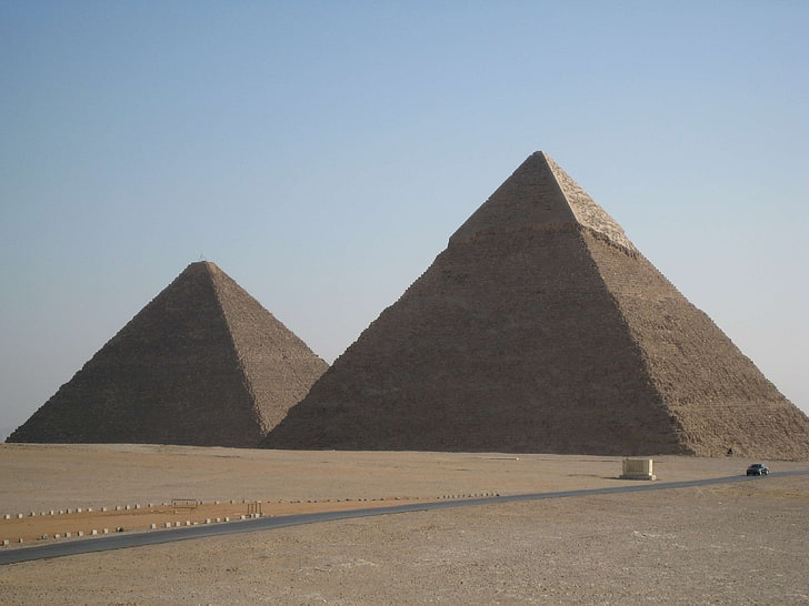 ancient, cairo, culture, desert, egypt, famous, giza, history, pyramids, triangle, HD wallpaper