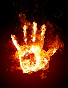 fire hand handprints, HD wallpaper HD wallpaper