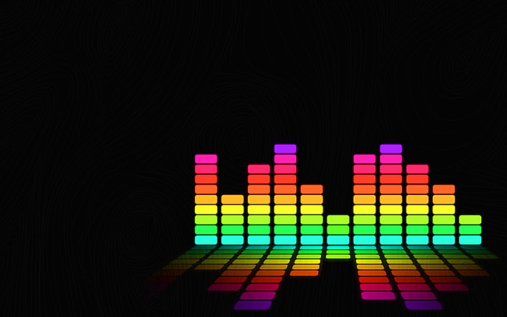 wallpaper equalizer, musik, DJ, spektrum audio, abstrak, berwarna-warni, Wallpaper HD