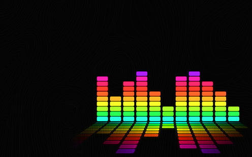 sfondo equalizzatore, musica, DJ, spettro audio, astratto, colorato, Sfondo HD HD wallpaper