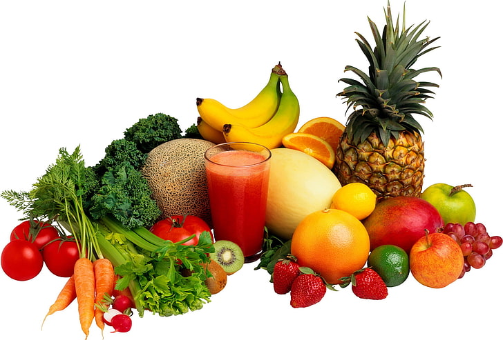各種フルーツロット、野菜、フルーツ、ジュース、品種、 HDデスクトップの壁紙