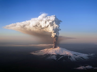 Etna, Volcano, Sicily, Italy, white mountain, Nature, Italy, Sicily, Etna, Volcano, HD wallpaper HD wallpaper