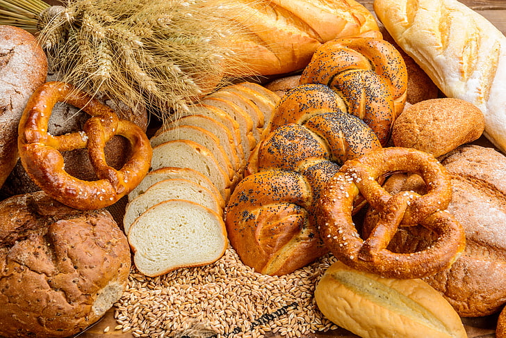 wheat, rye, bread, ears, cakes, grain, loaves, pretzel, HD wallpaper