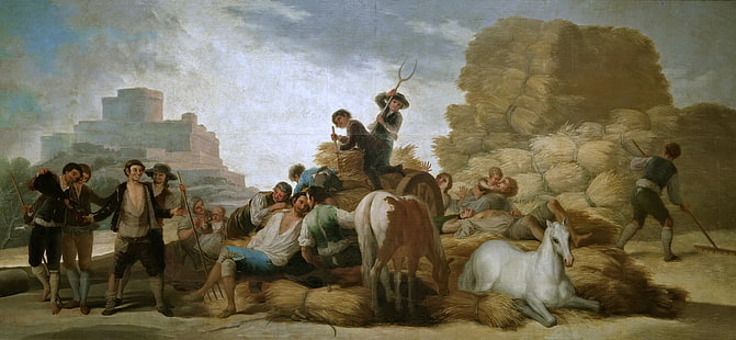 gente, caballo, imagen, verano, género, Francisco Goya, Fondo de pantalla HD HD wallpaper