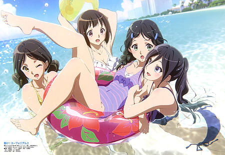 Anime, som!Aoi Saitou, Euphonium, Asuka Tanaka, Haruka Ogasawara, Kaori Nakaseko, HD papel de parede HD wallpaper
