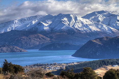 Lakes, Lake Wanaka, Aotearoa, เมฆ, ทะเลสาบ, ภูมิทัศน์, ภูเขา, นิวซีแลนด์, เทือกเขาแอลป์ตอนใต้, วอลล์เปเปอร์ HD HD wallpaper
