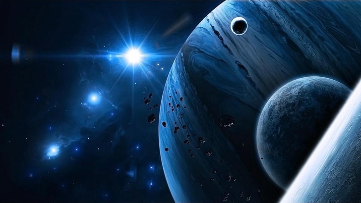planets, blue planet, HD wallpaper
