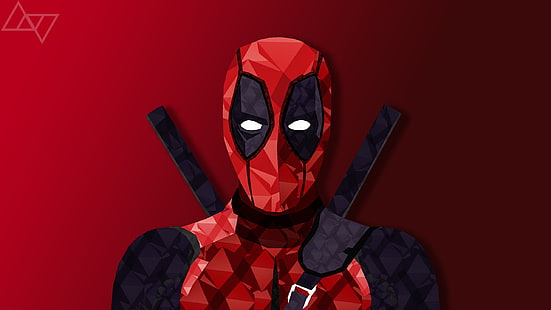 Marvel Deadpool clip art, Deadpool, komiksy, grafika cyfrowa, low poly, Tapety HD HD wallpaper