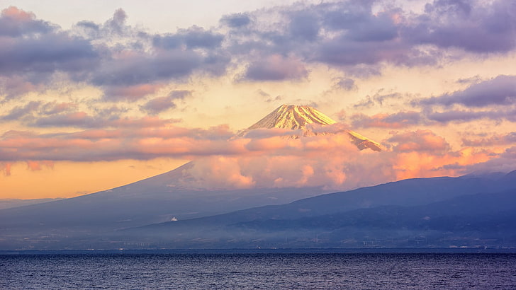 الجبال والبحر من السحب ، المناظر الطبيعية ، السحب ، الجبال ، جبل فوجي، خلفية HD