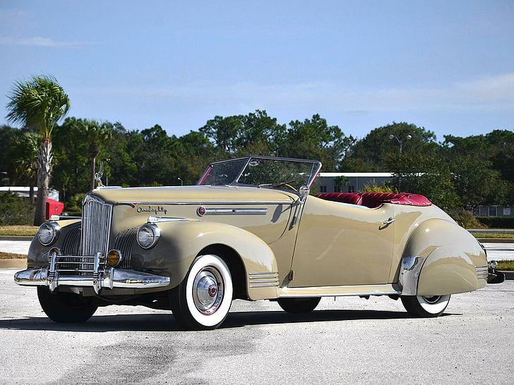 180, 1941, convertible, luxury, packard, retro, super, victoria, HD wallpaper