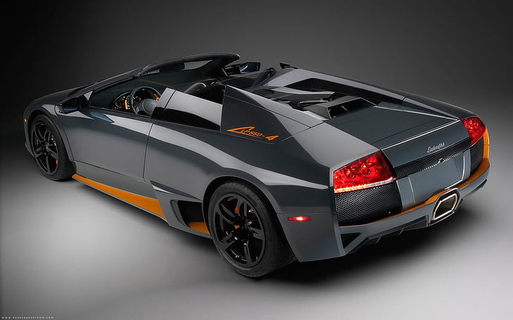 szaro-pomarańczowe Lamborghini Murcielago, samochód, Lamborghini, Lamborghini Murcielago LP650-4 Roadster, Tapety HD
