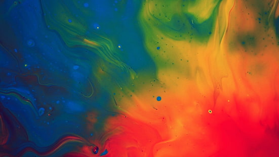 opere d'arte digitale astratta multicolore, arte digitale, colorato, opere d'arte, astratto, blu, giallo, rosso, verde, Sfondo HD HD wallpaper