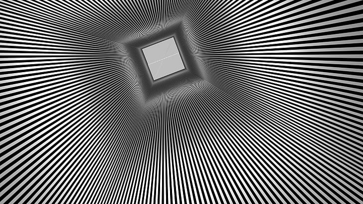 illusion, optical, psychedelic, rays, square, teaser, HD wallpaper