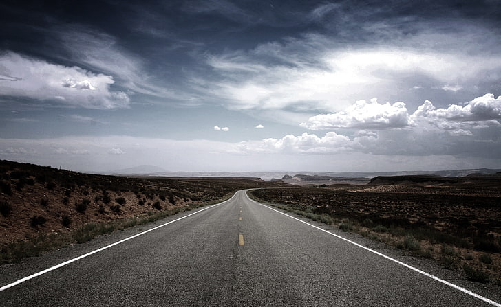 Long Road Ahead, route en béton gris, Nature, Paysage, Road, Long, Ahead, Fond d'écran HD