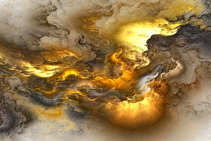 brown, black, and beige abstract artwork, clouds, background, colors, abstract, unreal, HD wallpaper