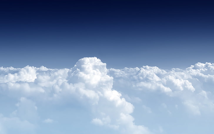 бели облаци, облаци, височина, стратосфера, HD тапет