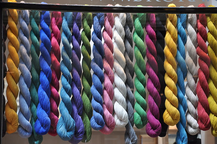 Coloured Wool, Shop Window, HD wallpaper