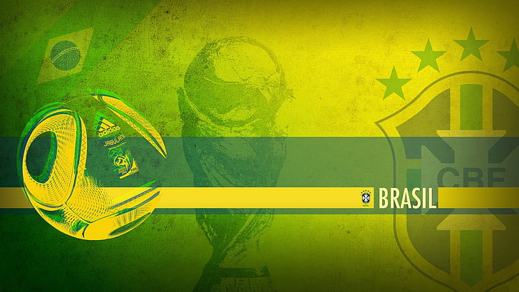 Flaga Brazylii, FIFA, piłka nożna, puchar, brazylia, mistrzostwa świata, Tapety HD