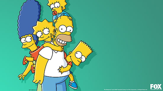 Семья Симпсонов, Симпсоны, Гомер Симпсон, Мардж Симпсон, Лиза Симпсон, Мэгги Симпсон, Барт Симпсон, HD обои HD wallpaper