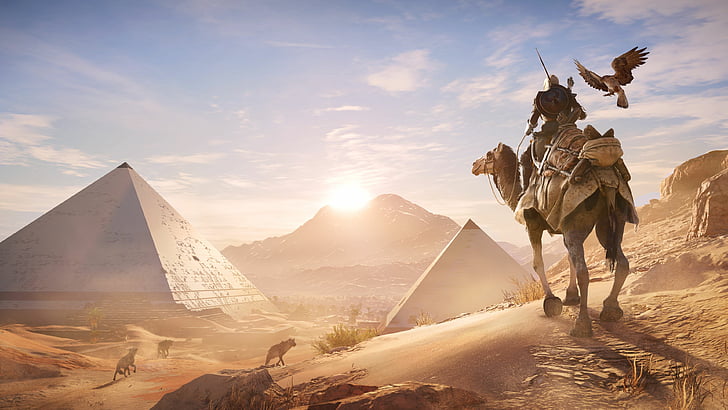 Assassin's Creed Origins poster, Assassin's Creed: Origins, Egypt, Bayek, 4K, HD wallpaper