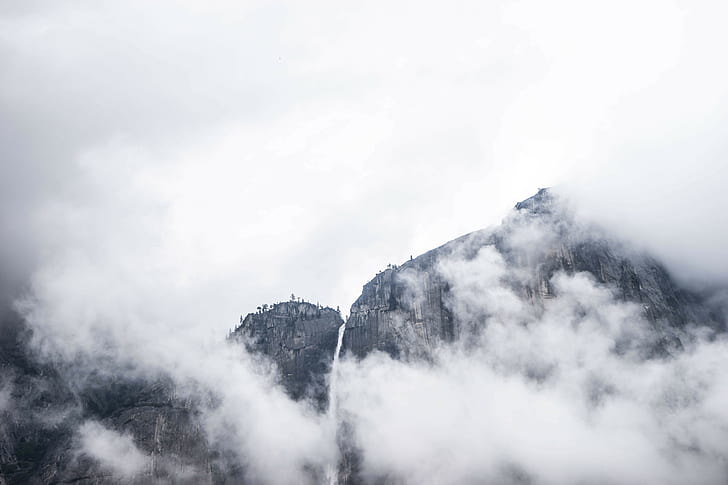 Nuvens, montanha, topo montanha, nuvens, montanha, topo montanha, HD papel de parede