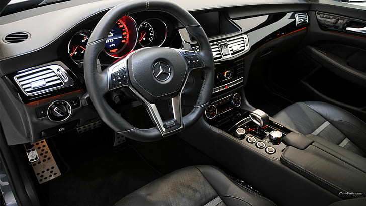 Mercedes AMG Interior HD, black mercedes benz steering wheel, cars, mercedes, amg, interior, HD wallpaper